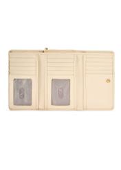 Duży kremowy skórzany portfel damski PORES-0801R-0B(W26), widok produktu w środku na białym tle.