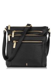 Black women's bag with zippers TOREC-0847A-99(Z24)