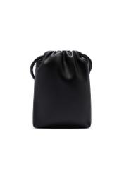 Czarna saszetka na telefon TOREC-1216-99(W26) - widok produktu z tyłu, na białym tle. 