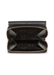 Mały czarny skórzany portfel damski PORES-0802A-99(W23)-05
