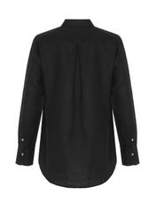 Lniana czarna koszula damska KOSDT-0091-99(W22)