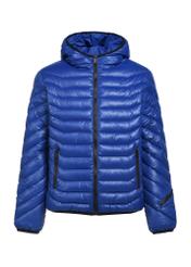 Kurtka męska w kolorze niebieskim KURMT-0380-61(Z25), widok produktu z przodu na białym tle.