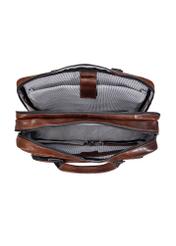 Brązowa skórzana torba męska TORMS-0100-1H(W26), widok produktu w środku na białym tle.