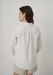 Lniana biała koszula damska KOSDT-0091-11(W22)-05