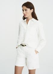 Biała koszula damska z długim rękawem KOSDT-0094-12(W22)-02