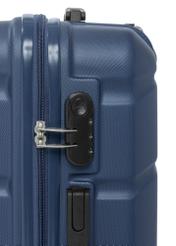 Komplet walizek na kółkach 19'/24'/28' WALAB-0077-7D(W26), widok zamka szyfrowego na białym tle.