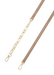 Mała torebka damska w kolorze beżu TOREC-1178-1P(W26), widok paska produktu na białym tle.