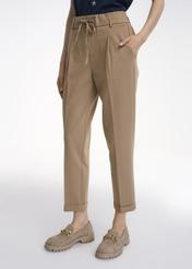 Beżowe spodnie z kantem damskie SPODT-0076-81(Z22)-01