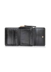 Women's black leather wallet PORES-0906-99(Z24)