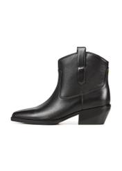 Skórzane botki damskie BUTYD-1209-99(Z25), widok produktu z boku na białym tle.
