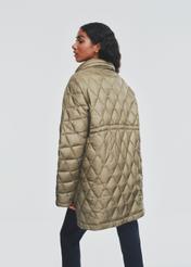 Quilted women's jacket in olive color KURDT-0550-57(Z24)-03