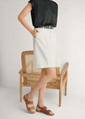 Skórzane sandały damskie w kolorze koniaku BUTYD-1264-1F(W26)