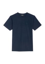 T-shirt męski w kolorze granatowym TSHMT-0130-68(Z25), widok produktu z przodu na białym tle.