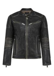 Men's brown leather jacket KURMS-0351-2777(Z24) pic. 1