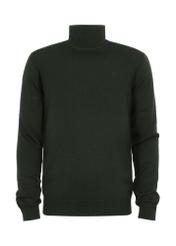 Ciemnozielony sweter męski z golfem SWEMT-0095A-54(Z23)
