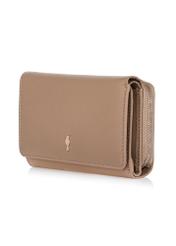 Duży beżowy skórzany portfel damski PORES-0801A-81(W23)-02