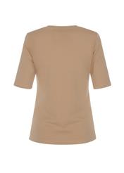 Beżowa bluzka basic damska BLUDT-0147-81(W22)-05