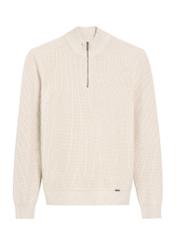 Beżowy sweter męski SWEMT-0175-80(Z25), widok produktu z przodu na białym tle.