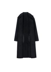 Klasyczny czarny płaszcz damski PLADT-0035-99(Z20)