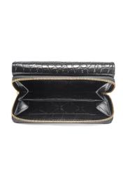 Czarny skórzany portfel damski croco PORES-0956-99(W25)