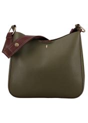 Zielona torebka damska hobo TOREC-1257-8B(Z26). Widok produktu od przodu na białym tle. 