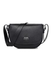 Czarna skórzana torebka damska na ramię TORES-1218-9I(W26), widok produktu z przodu na białym tle.