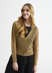 Sweter zapinany ażurowy damski SWEDT-0158-82(W22)-02