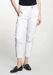 White women's pants with piping SPODT-0056-11(W21)-01