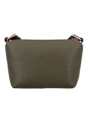 Mała torebka damska w kolorze khaki TOREC-0882-8D(W27), widok produktu z tyłu na białym tle.