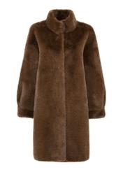 Brown elegant women's fur coat FUTDP-0050-89(Z24)-04