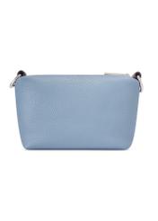 Mała niebieska torebka damska TOREC-0882-7C(W26), widok produktu z tyłu na białym tle.