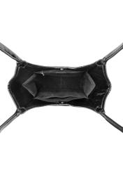 Czarna torebka damska shopper TOREC-1122-9F(W26), widok produktu w środku na białym tle.