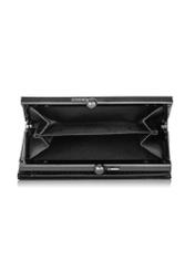 Czarny mały portfel z monogramem damski POREC-0342-99(Z23)-04