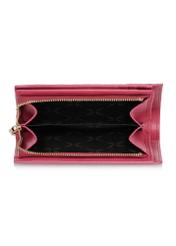 Skórzany różowy portfel damski z ochroną RFID PORES-0805RFID-34(W24)