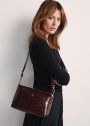 Skórzana brązowa torebka damska listonoszka TORES-0940F-1H(W26)