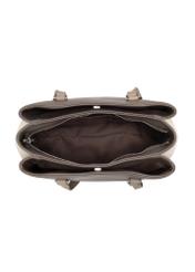 Torebka shopper w kolorze chłodnego beżu TOREC-1260-1K(Z26), widok produktu od góry na białym tle.