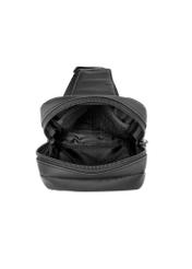 Czarna męska torba crossbody TORMN-0419-99(W26) - widok produktu z góry, na białym tle. 