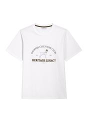Biały bawełniany T-shirt męski TSHMT-0161-0A(Z26), widok produktu z przodu na białym tle.