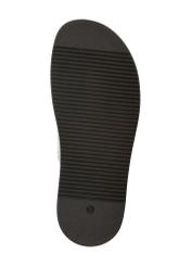 Skórzane sandały męskie w kolorze ciemnobrązowym BUTYM-0537-1I(W26), widok podeszwy produktu na białym tle.