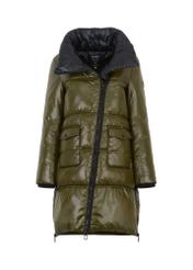 Oliwkowa kurtka zimowa damska pikowana  KURDT-0382-57(Z23)