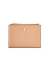 Skórzany portfel damski w kolorze brudnego różu PORES-0984-5D(W26), widok produktu z przodu na białym tle.