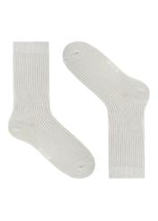 Srebrne błyszczące skarpety damskie SKADT-0074-92(Z25), widok produktu bez opakowania na białym tle.