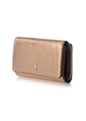 Złoty skórzany portfel damski PORES-0801C-28(W23)
