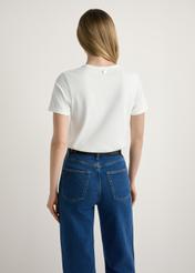 Biały T-shirt damski z nadrukiem TSHDT-0152-0B(W26)