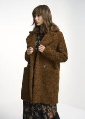 Women's brown fur coat FUTDP-0017A-24(Z23)-02