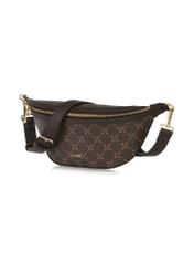Brązowa nerka z monogramem TOREC-0981A-89 (Z25), widok produktu skosem na białym tle.