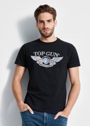 Czarny T-shirt męski TOP GUN TSHMT-0098-99(W24)-01