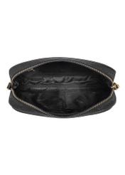 Black women's messenger bag with monogram TOREN-0257A-99(Z24)-05