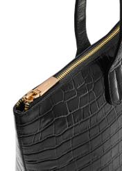 Damska torebka shopper skórzana TORES-0939F-9G(W26), zbliżenie na detal produktu na białym tle.