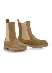 Suede Chelsea boots in dark beige BUTYD-1010-82(Z24)-04